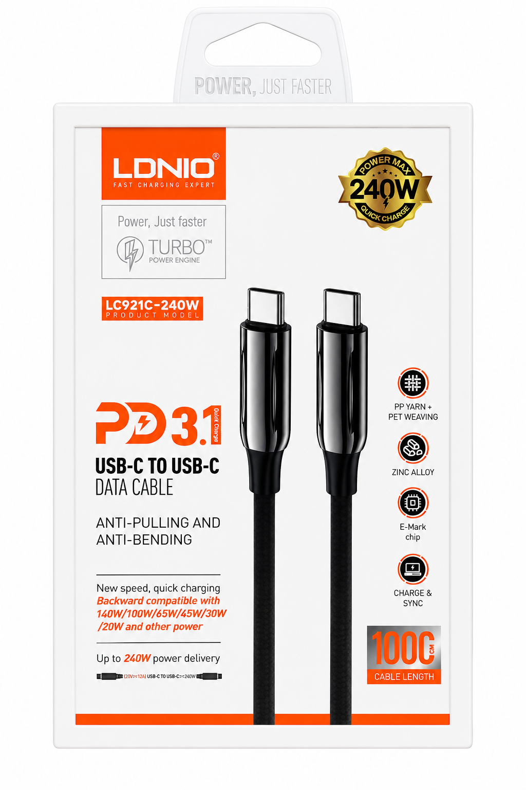 Cable Carga Rápida USB-C / LDNIO LC921C