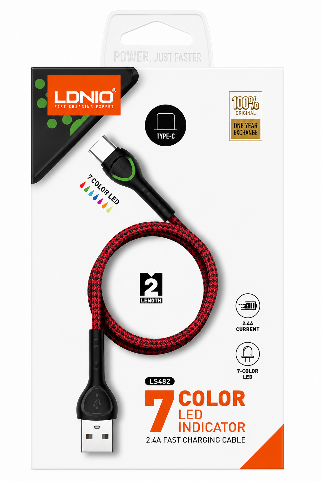 CABLE LDNIO CARGA RÁPIDA TIPO C 2 METROS / LS482