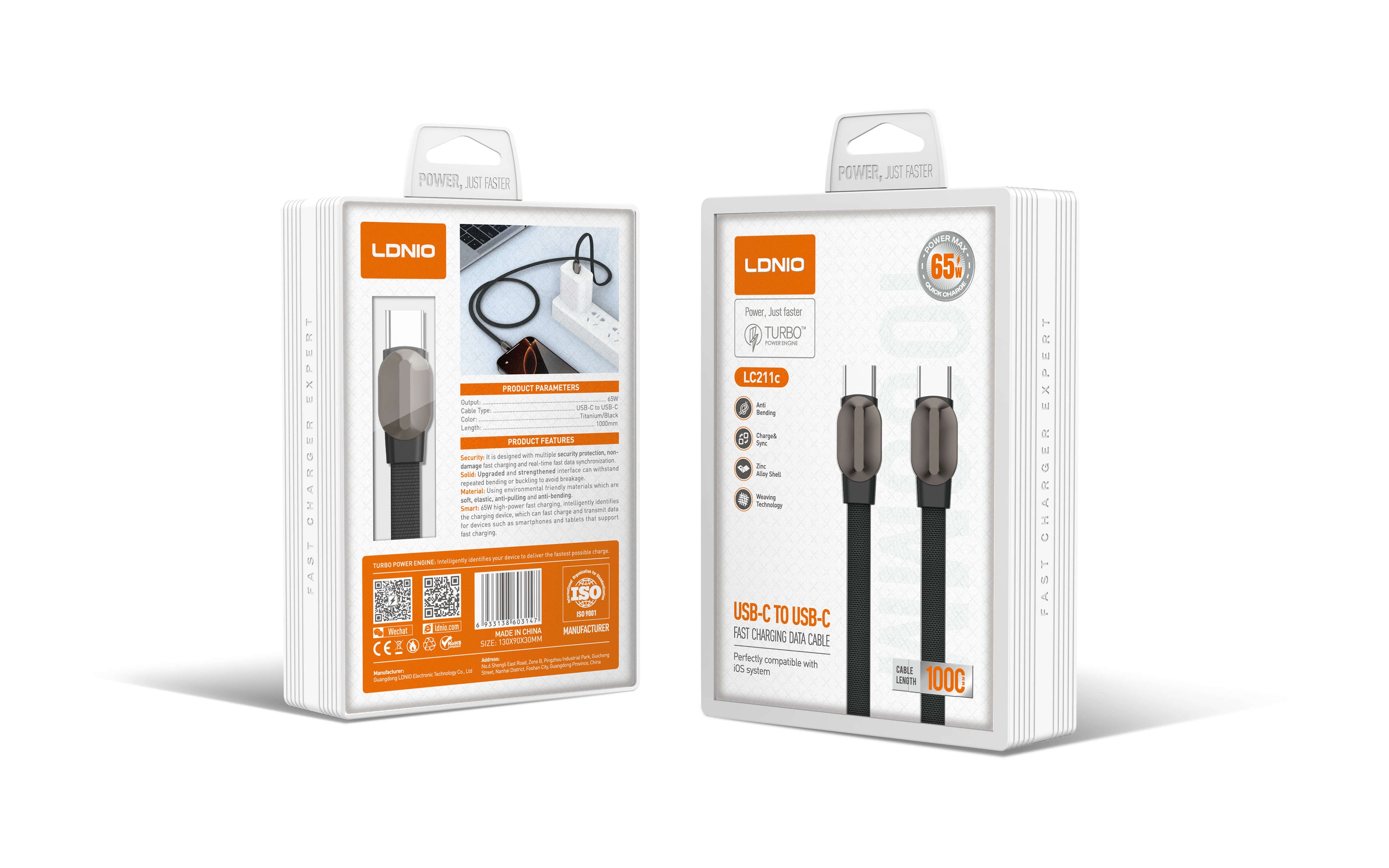 Cable Tipo-C a Tipo-C Ldnio LC211c