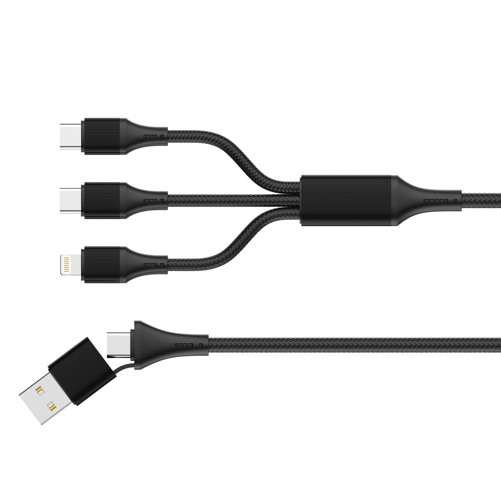 Cable de datos de carga rápida 2 en 3 de 100 W / LDNIO LC97uc