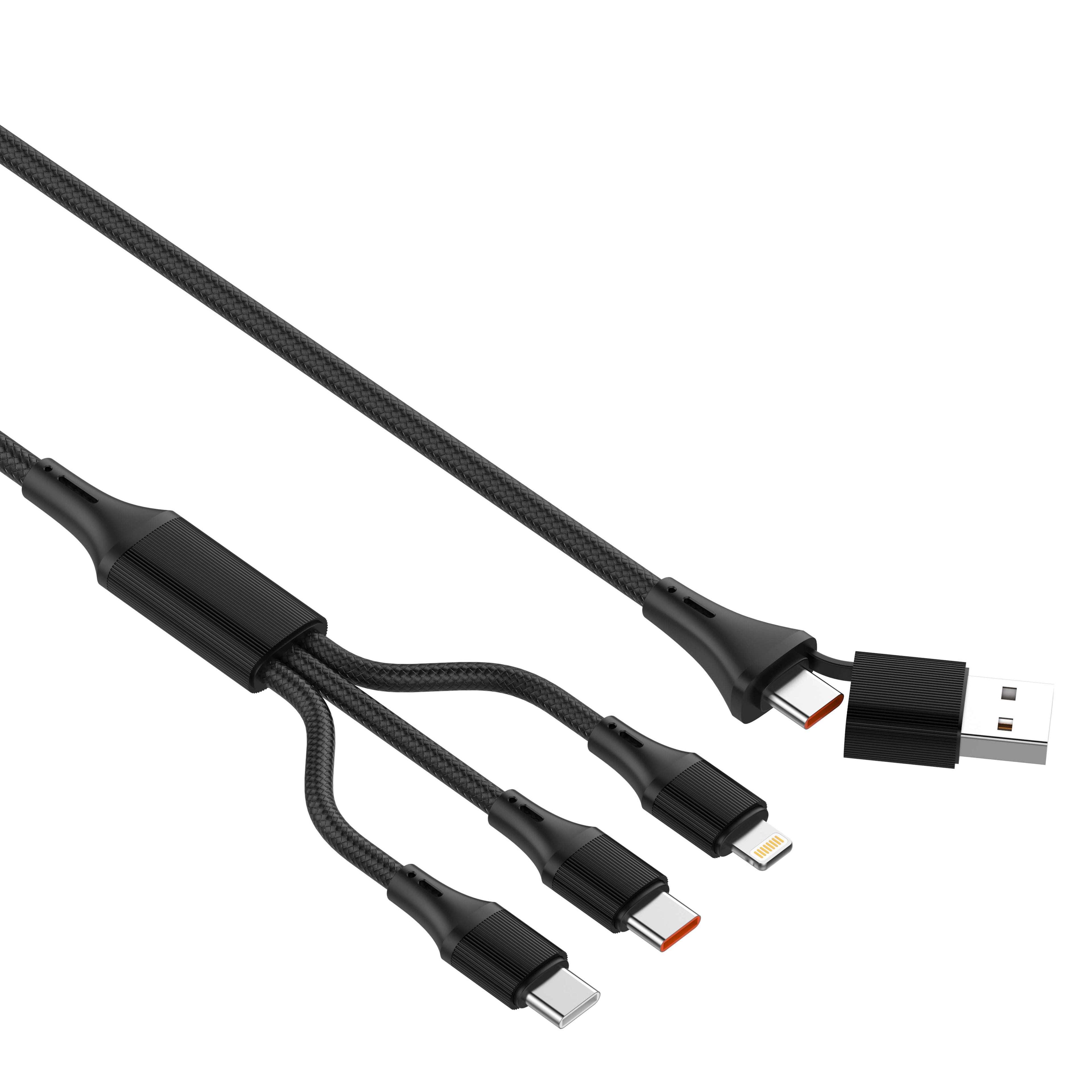 Cable de datos de carga rápida 2 en 3 de 100 W / LDNIO LC97uc