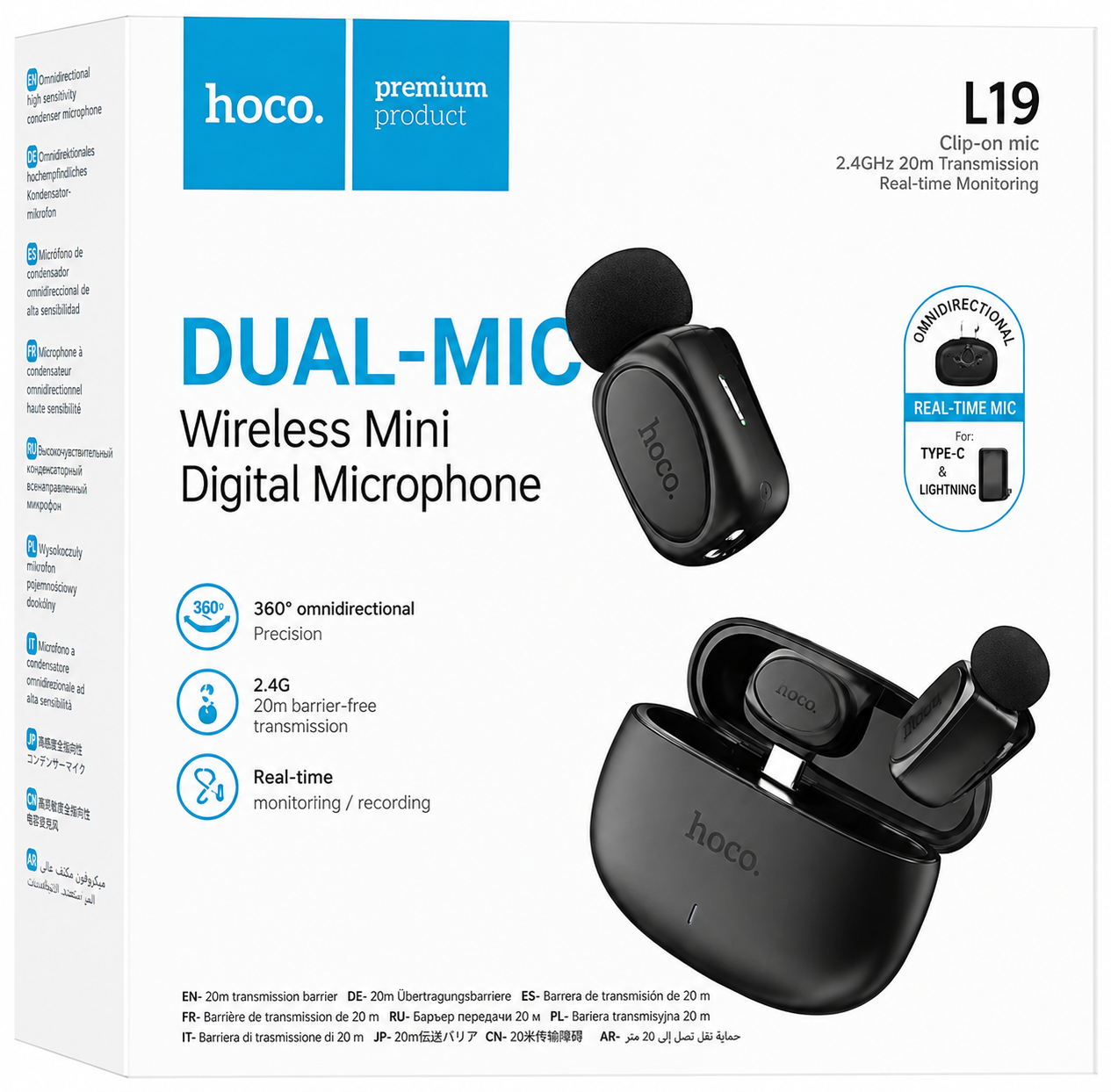 Mini microfonos inalámbricos HOCO / L19 DUAL-MIC