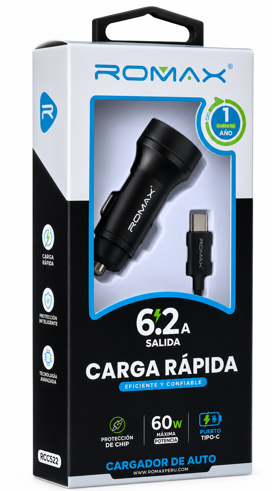Cargador para vehiculo (Cigarrera) ROMAX / TCC0565 1 entrada.