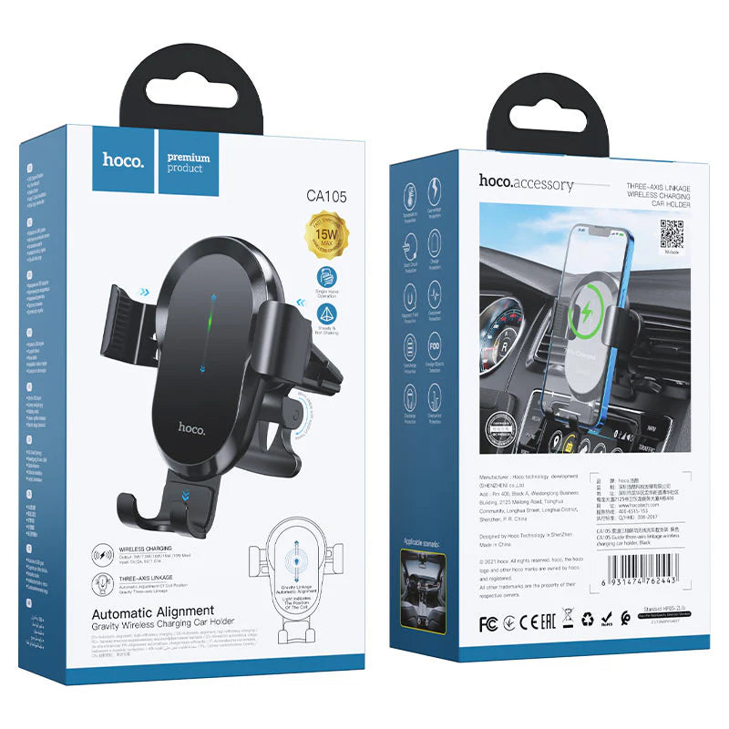 Cargador inalámbrico para coche  HOCO / CA105