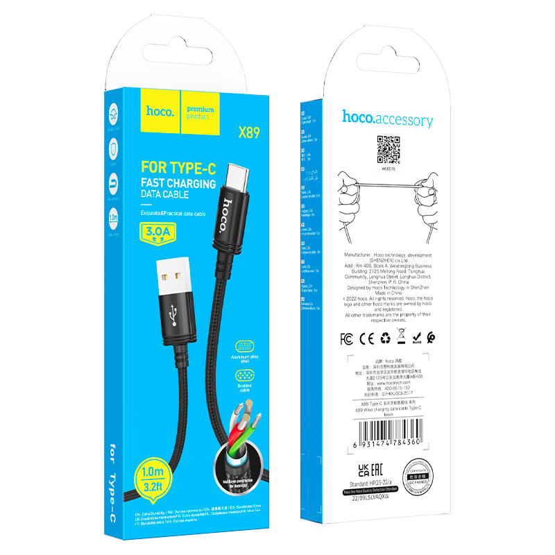 Cable USB a Tipo-C Hoco X89