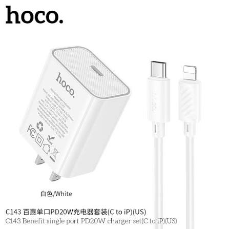 Cargador de un solo puerto HOCO / C143 PD 20W