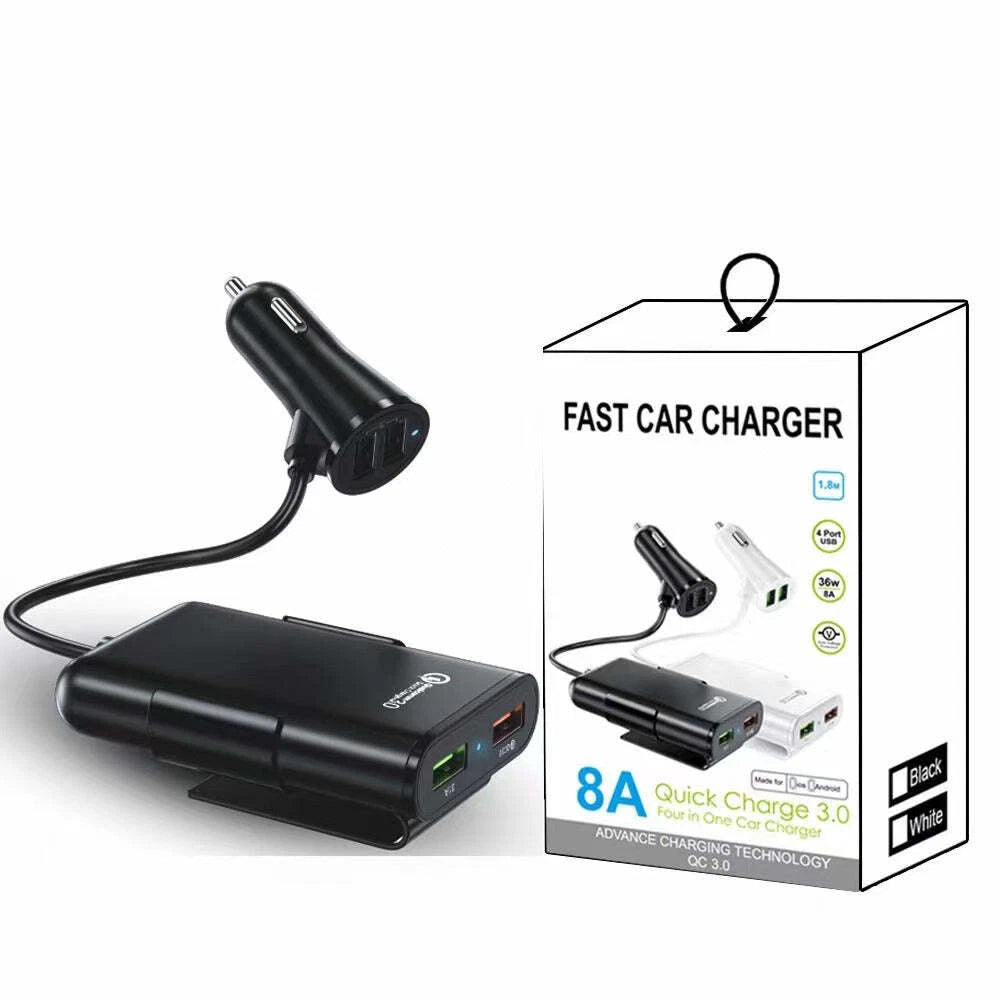 Cargador de coche Quick Charge 4 en 1 de 8A
