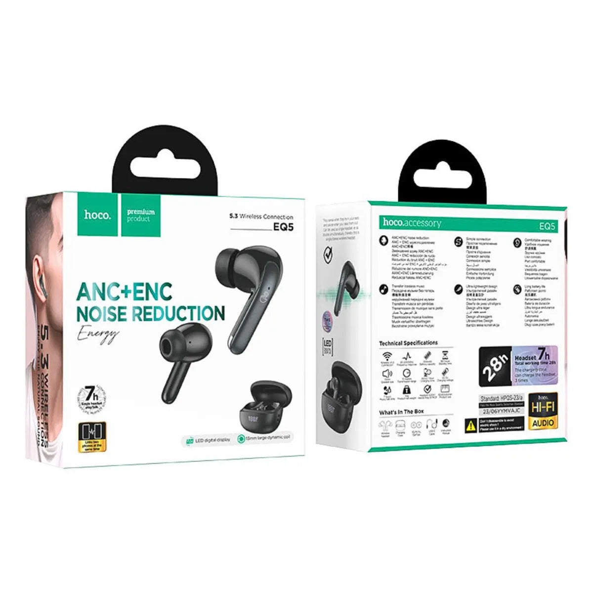 Audífonos Bluetooth Hoco EQ5 / Negro