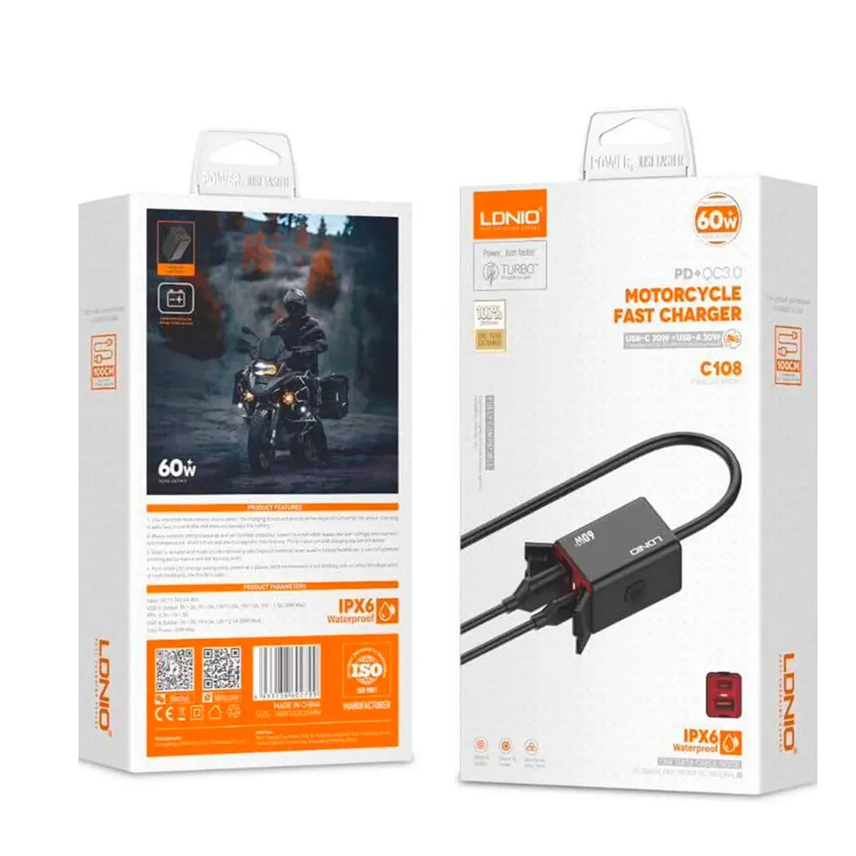 Cargador para Motocicleta / Ldnio C108