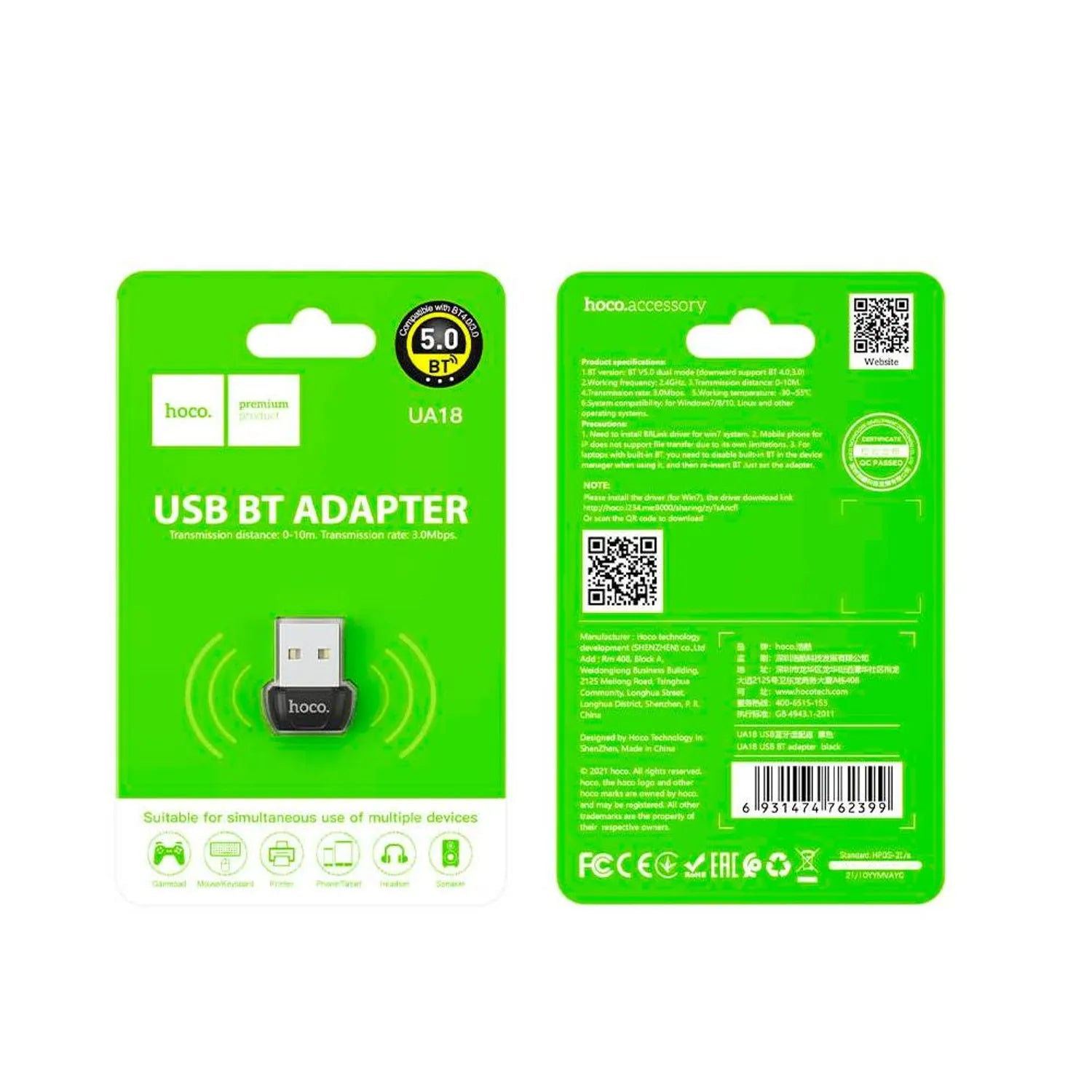 USB receptor bluetooth HOCO / UA18